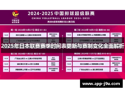 2025年日本联赛赛季时间表更新与赛制变化全面解析